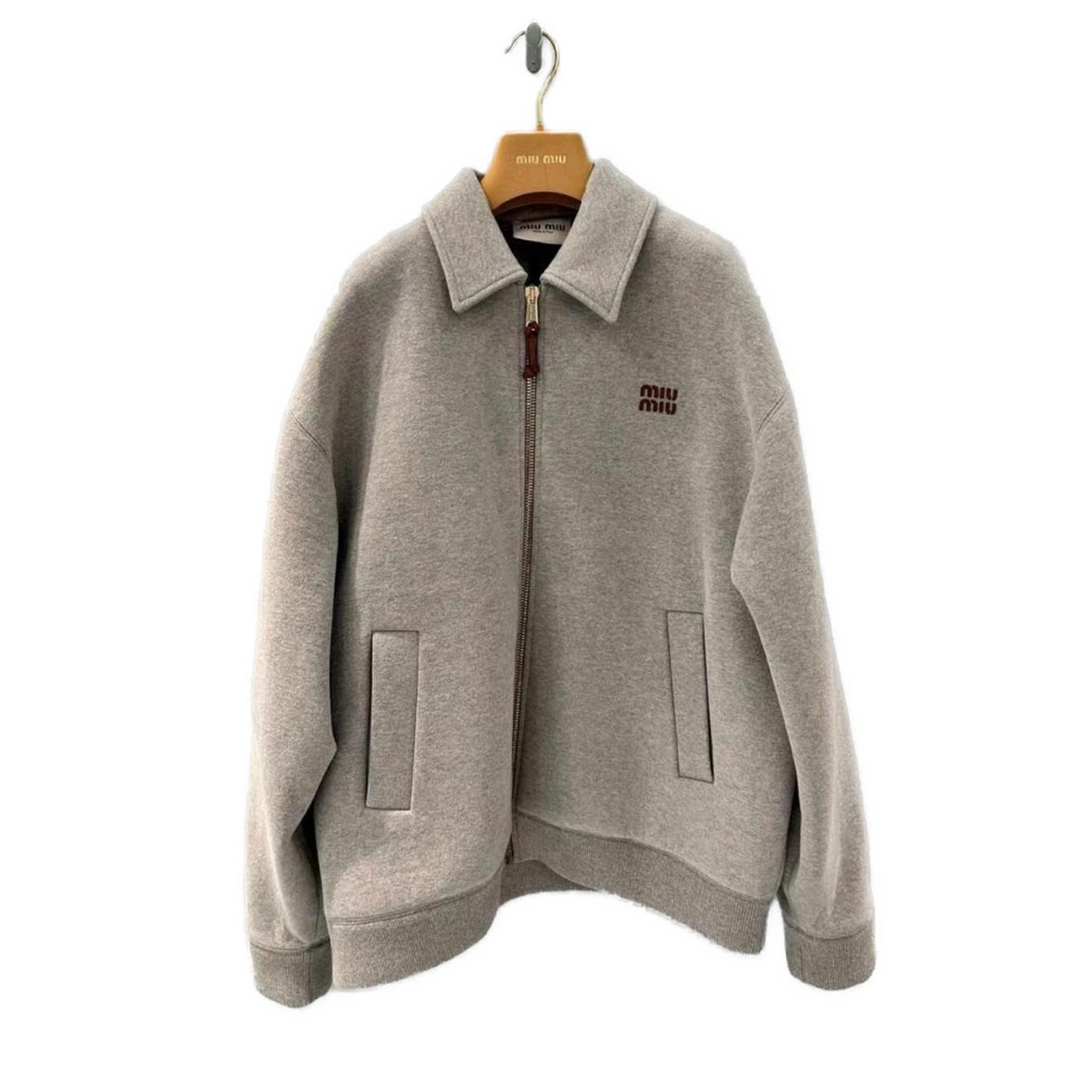 Miu Miu Light Gray Bomber Jacket